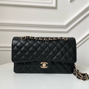 —SOLD—CHANEL M CLASSIC CAVIAR DOUBLE FLAP